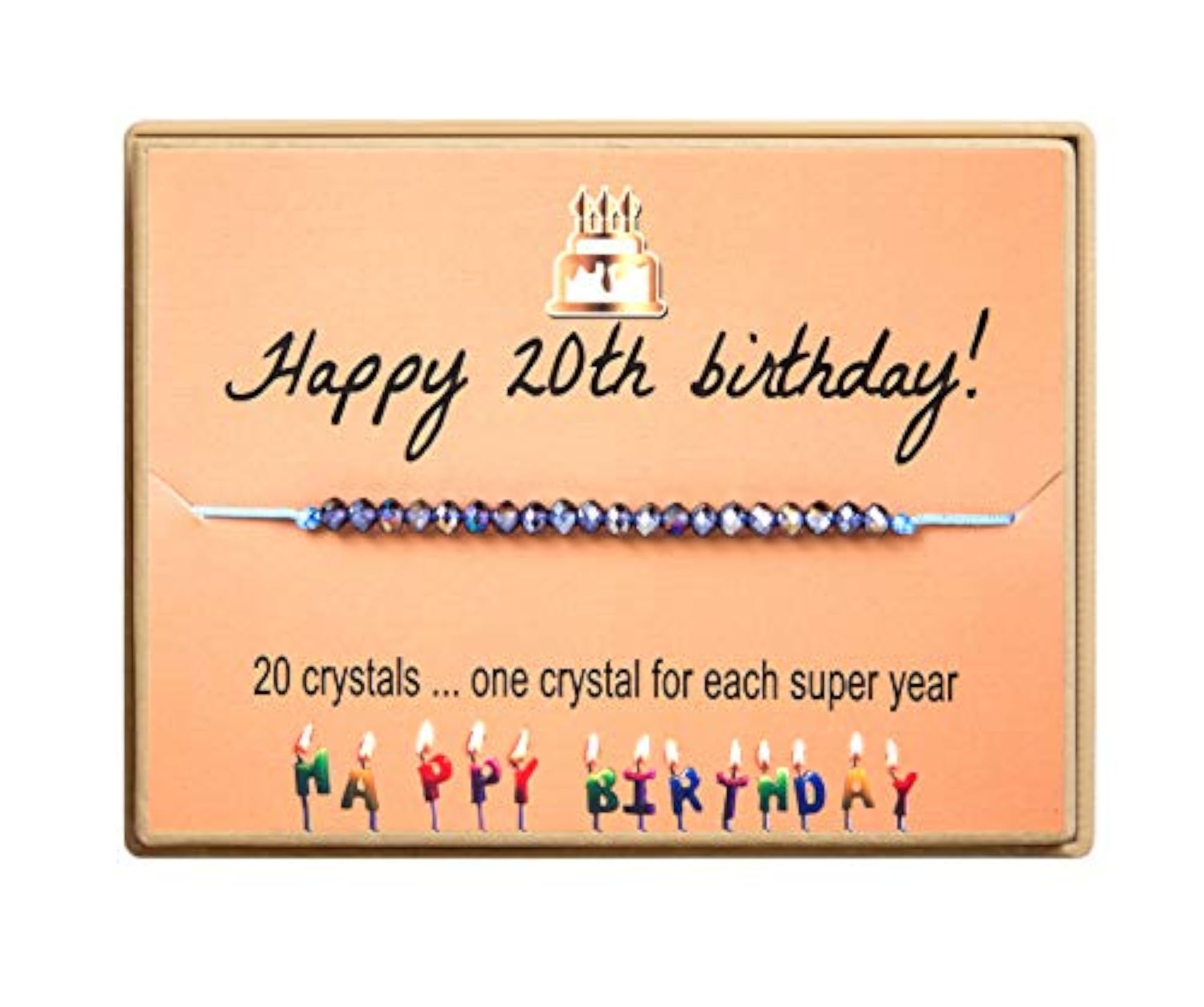 Women's Happy Birthday Crystal Beads Bracelet Gift