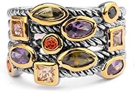 UNY JEWEL Ring Beautiful Multi CZ Twisted Cable Wire Designer Fashion Brand Vintage Love Antique Womens Jewelry - Image 2