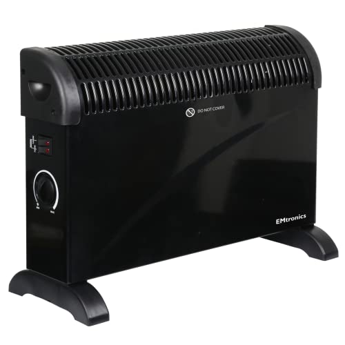EMtronics 2000W Portable Electric Convector Heater Radiator with 3 Adjustable Heat Settings and Over...