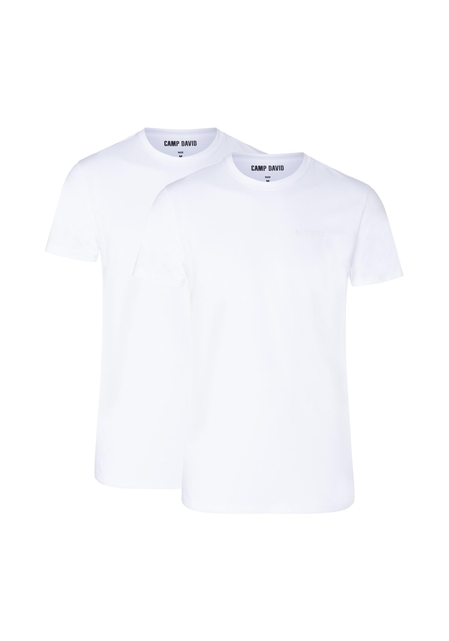 Camp David Herren T-Shirts, 2er Pack - Crew Neck T-Shirt 2P, Cotton Stretch