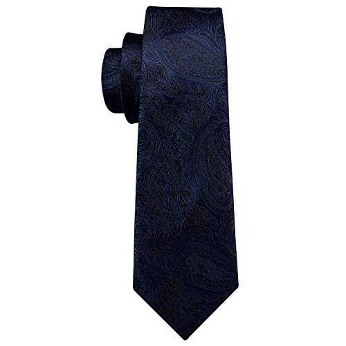 Image of Barry.Wang Paisley Tie Fashion Set Hanky Cufflinks Neckties for Men Woven Silk