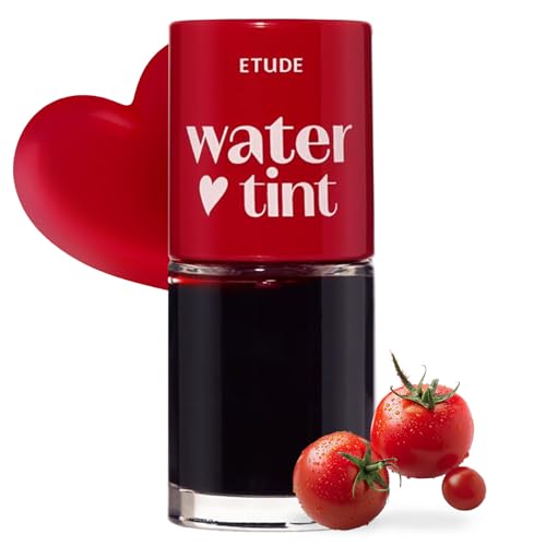 Image of ETUDE Dear Darling Water Tint, Tomato Ade, Lip and Cheek Stain, Warm Coral Water Blush Tint, Long Lasting Smudge Proof Korean Lip Tint, Lightweight K-Beauty Makeup, 9g