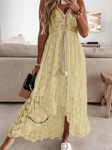 Image of CUPSHE Womens Lace Summer Maxi Dresses 2026 Beach Wear