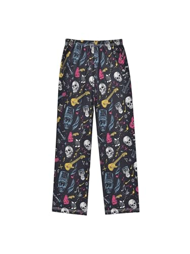 Rock Guitar Music Abstract Style Boys Pants for Kids Jogger Pants with Pockets S2