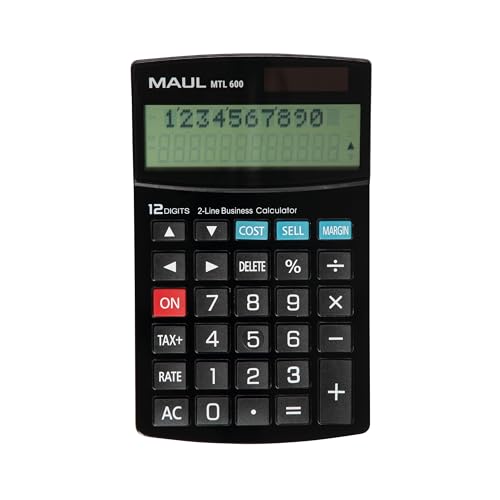 Calculatrice à 12 Chiffres Maul Mtl 600 avec fonction de calcul de taxe et correction rapide