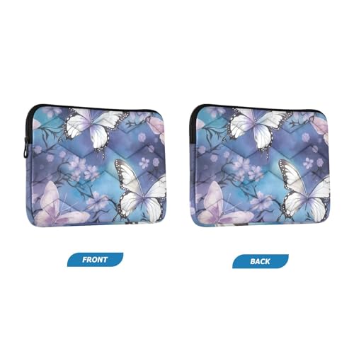 Funda para portátil Butterfly Flowers morada de 13 a 14 pulgadas miniatura 2