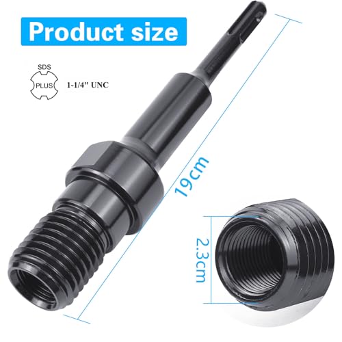 BIGP SDS PLUS Adapter, Adapter 1 1/4 UNC auf SDS Plus für Diamantbohrkrone Kernbohrer Bohrkrone, Bohrkronen Adapter 1 1/4,Adaper für Kernbohrer Plus Verlängerung