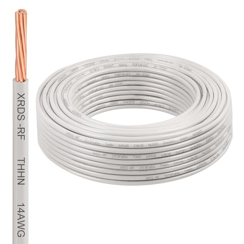 Image of 14AWG THHN Wire 75FT - Electrical Building Wire Stranded Bare Copper Conductor with PVC and Nylon Insulation, Heat and Oil Resistant Cable