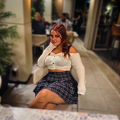 Dazcos Us Size Plaid Skirt For Women With Shorts High Waist Japan Schoolgirl Uniform Skort Navy-Black #TOP6