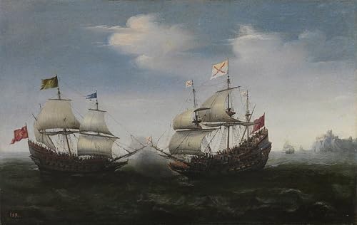 Combat naval Hendrick Cornelisz Vroom toile grand format pour mur vide chambre