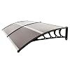 STERXONE Durable Door Awning Window Awnings Exterior Rain and Sun Best Front Door Awning Polycarbonate Cover Outdoor Patio Canopy Shetter with Aluminum Fixing Bars ABS Curved Bracket 40 x 80 B