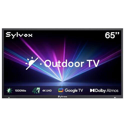 Image of SYLVOX New 65” Outdoor Smart TV, Superior Waterproof Performance, Upgraded Matte Finish for Enhanced Anti-Glare Effect, Full Metal, with Dolby Atoms, 1000nits, Partial Sun Deck Pro 2.0+ Series