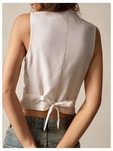 GORGLITTER Women's Floral Jacquard Boho Vest Blazer Western Sleeveless Button Up Cardigan Cowgirl Outfits 20253