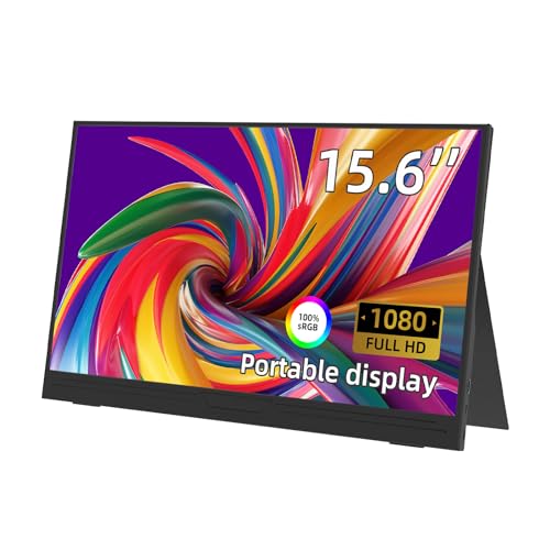 Image of 15.6 Inch Portable Monitor, FHD 1080P IPS Screen,Portable Monitor for Laptop,Ultra-Slim Plug & Play USB-C /HDMI External Second Monitor for Laptop, Phone, PS5, Xbox, Switch, PC (15.6 inch)