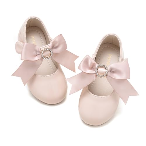 Image of PHIRAMIN Toddler Flower Girl Dress Shoes - Little Girl Mary Janes Flats Wedding