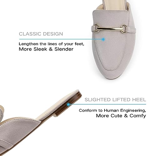 Musshoe Mules For Women Flats Comfortable Slip On Women Mules Backless Loafers,Light Purple 9 #TOP2