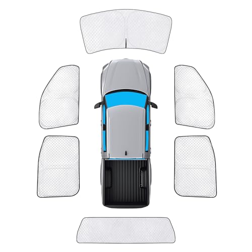 Image of KMF 6pcs Thicken Sun Shades for Toyota Tundra 2022-2025 2026 Accessories, Custom Fit Tundra Sunshade Full Car Window Covers for Windshield Side Rear, UV Block and Privacy Blackout for Camping Outdoor