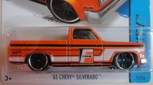 Hot Wheels, 2015 HW City, '83 Chevy Silverado [Orange with Fram] Die-Cast Vehicle #16/250
