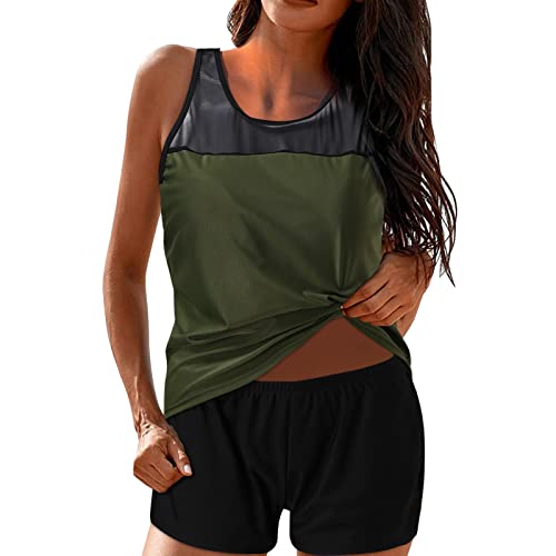 OIUHJN Traje de baño para mujer push up con pantalones cortos deportivos de dos piezas de baño...