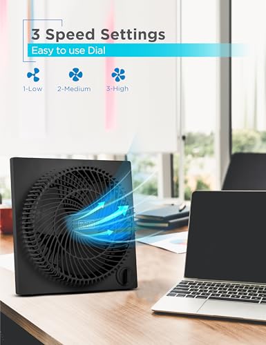 Image of BLACK+DECKER 9 inches Frameless Tabletop Box Fan, Black