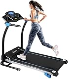 SereneLife Portable Foldable Treadmill with Remote Control, 8.7 MPH Smart Speed Control, Treadmills For Home, Under Desk Treadmill for Home Office, Shock Absorption, App Support, 265lbs Limit