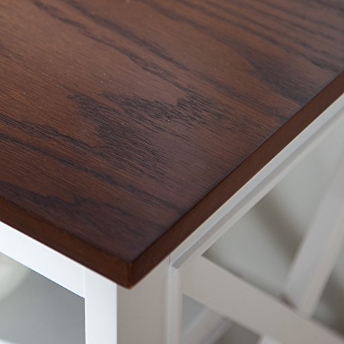 Belham Living Hampton Console Table 2 Shelf Bookcase, White/Oak - Thumbnail 3
