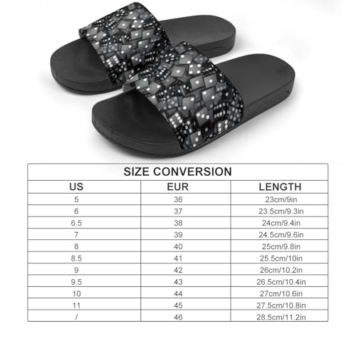 Black Dice PVC Slippers Sandals for Women Men Open Toe Soft Cushioned Non-Slip Sandal for Indoor Outdoor2