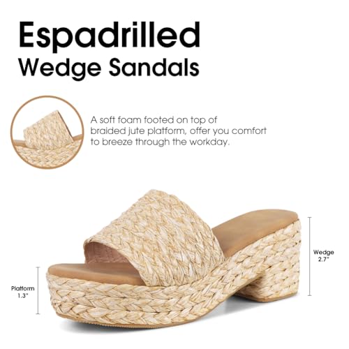 Image of Women's Espadrilles Platform Sandals Wedges Slides Sandals Open Toe Fashion Summer Outdoor Beach Sandals