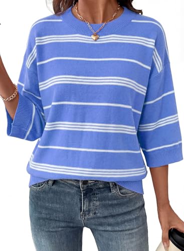 Dokotoo Spring Tops for Women Oversized Short Sleeve Round...