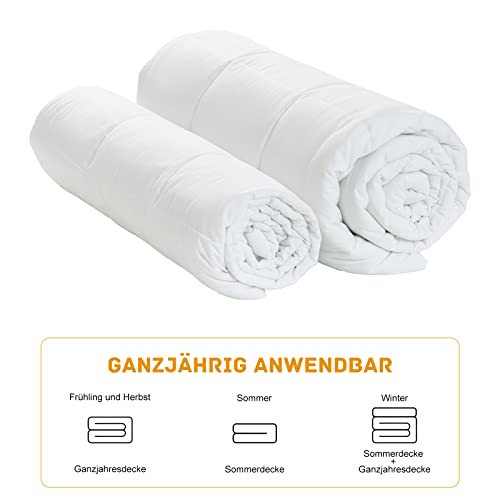 REDKEY 4 Jahreszeiten Bettdecke 135x200 cm Steppdecken - 2er Set Winterdecke Sommerdecke - Ganzjahresdecke für Sommer und Winter 135 x 200 cm - Image 3