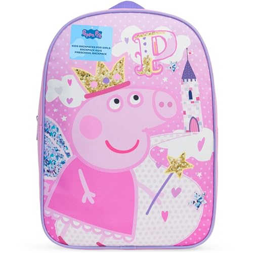Get Trend Peppa Pig Mini Backpack Kids Toddlers 13x9” Rucksack Kindergarten Bag Preschool Sports Travel Backpacks 3+ Gifts for Kids (Pink Peppa Pig)