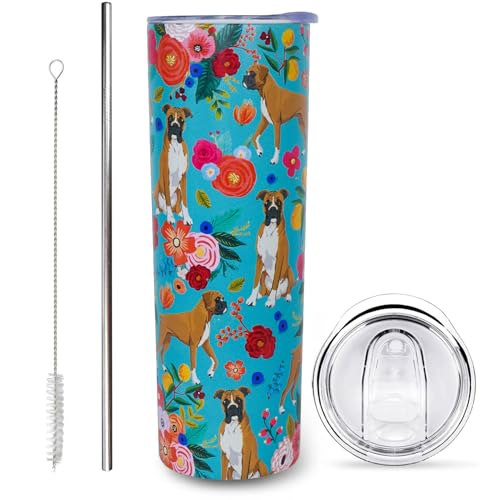 Boxer Dog Gifts for Women Cute Dog Tumbler Coffee Cup Boxer Trave...