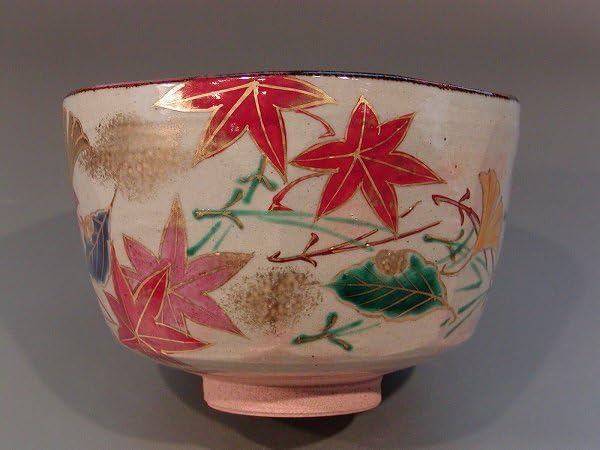 Amazon.co.jp: 茶道具 抹茶茶碗 乾山 吹寄D9-B、京都 壱休窯 窪田常