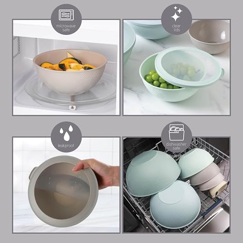 image for COOK WITH COLOR Mixing Bowls with Lids - 12 Piece Plastic Nesting Bowl