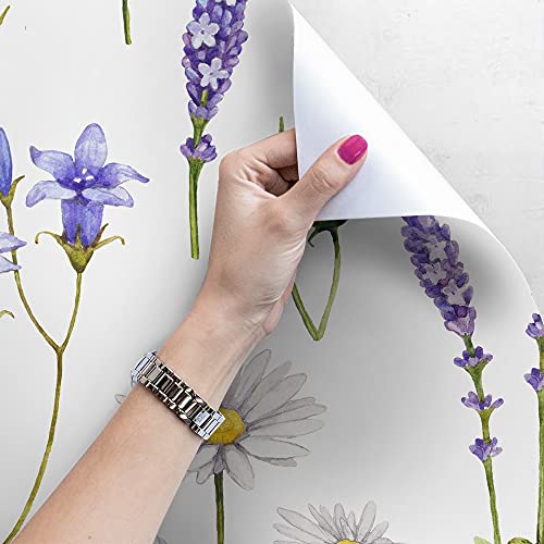 Papier Peint Auto-Adhésif Facile à Poser Grand Format Fleurs Violettes - 4