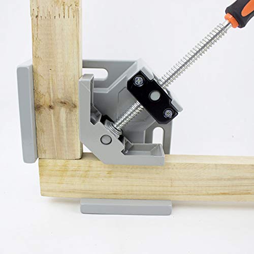 2 Pack 90 Degree Corner Clamp Right Angle Clamp Aluminum Alloy Made, Adjustable Swing Jaw Corner Clamp, Woodworking Vice Wood Metal Welding Gussets, Single Handle #TOP4