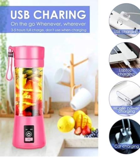 Image of USB Rechargeable, Portable, Easy-to-use, Blender with a Sporty Look (best for Milk-Shakes, Smoothies, Whey-Protein, & Wet blending) (1, Multicolor, 25, Watts)