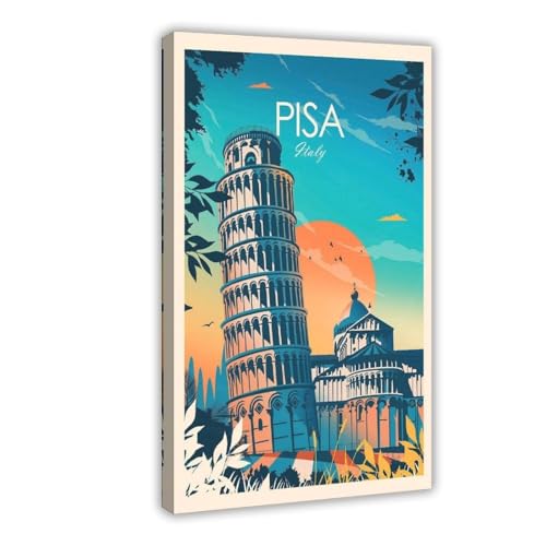 Toile Pise Italie Toscane 40x60 cm, tableau d'art élégant
