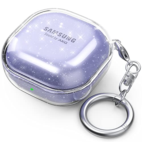 AHASTYLE Transparent Hülle für Samsung Galaxy Buds Live Galaxy Buds Pro Galaxy Buds 2 Galaxy Buds 2 Pro TPU Schutz Case Tragetasche für Galaxy Buds Live Buds Pro Buds 2 Buds 2 Pro (Funkeln)
