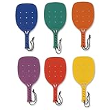 Nasco PE05000 Paddle Sport Racket Set of 6, Molded Plastic, Assorted Colors
