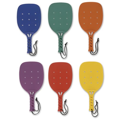 Nasco PE05000 Paddle Sport Racket Set of 6, Molded Plastic, Assorted Colors