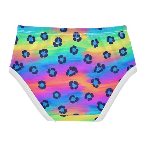 Joisal Rainbow Colors Leopard Toddler Underwear Floral 2t Cotton Panties Little Girl Funny Undies Kids Briefs2