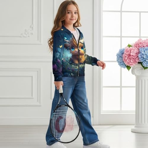 AFPANQZ Unisex Kids Casual Full Zipper Up Hoodies Sweatshirt Long Sleeves Hoodie Thin Coat with Front Pockets3