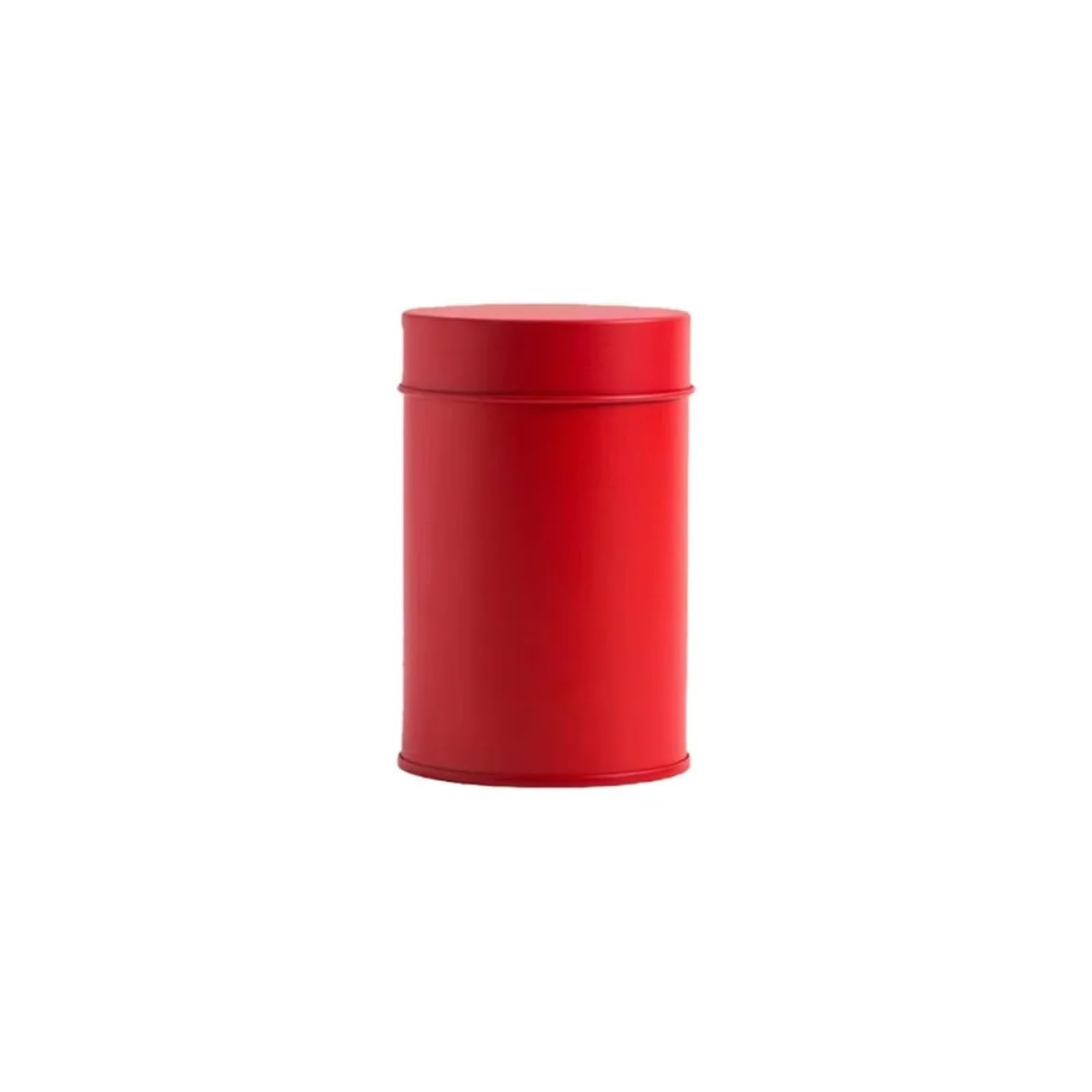 4 latas de té portátiles con tapa doble sellada, resistentes a la humedad, redondas, color verde para Almacenamiento(Red,M)