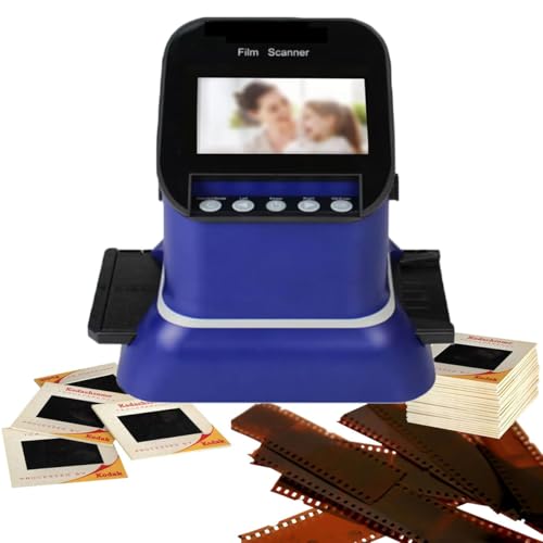 Escáner digital de película y diapositivas, 22 MP, convierte 120 formato mediano, 127 películas, microfiche, negativos de 35 mm y diapositivas a JPEG digital con tarjeta de memoria de 8 GB