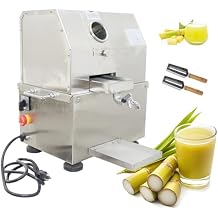 Desktop Stainless Steel Electric Sugarcane Juicer 110V 350W Sugar Cane Press Machine with 3-Rollers & 660LBS/H Capacity, 2.36in Inlet Sugarcane Juice Extractor Squeezer for Home/Commercial