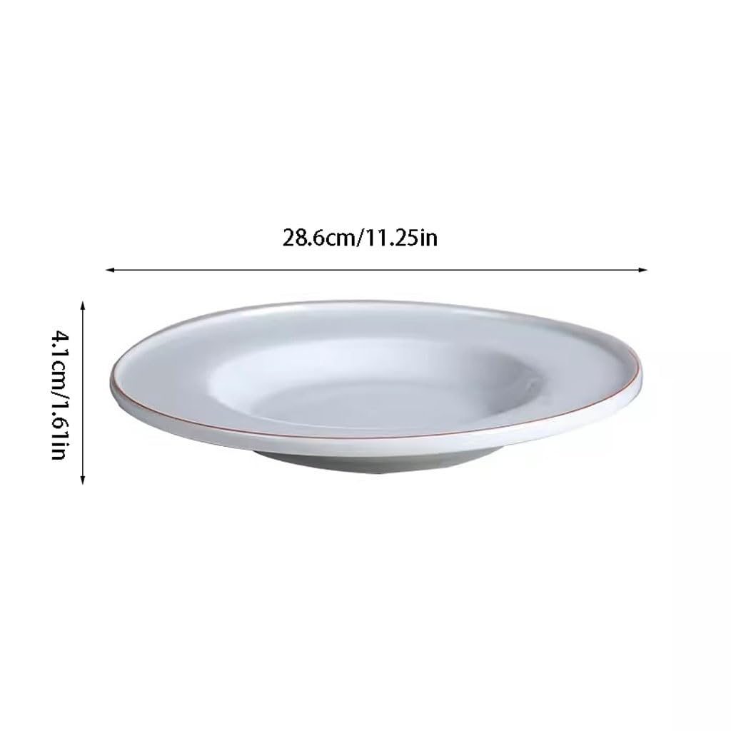 Forniture Per Feste Piatto di pasta verde chiaro con bocca poco profonda, ristorante in ceramica, spaghetti, cibo occidentale, piatto rotondo rotondo con zuppa di zucca e crema Piatti Della Festa ( Co