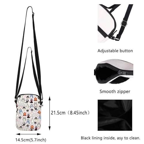 TOBGBE Anime Cartoon Gift Adventure Cartoon Animated Movie Ideas Quote Zipper Pockets Crossbody Bag Spirited A Fans Gifts2