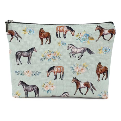 Horse Gifts Makeup Bag Cosmetic Bag Travel Pouch, Animal Lovers Gifts for Horse Lovers Women Girls Daughter Sisters Coworker Best Friend Friendship Graduation Birthday - Main Image
