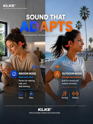 Image of Bone Conduction Headphones for Running with mic and Rear Safety Light